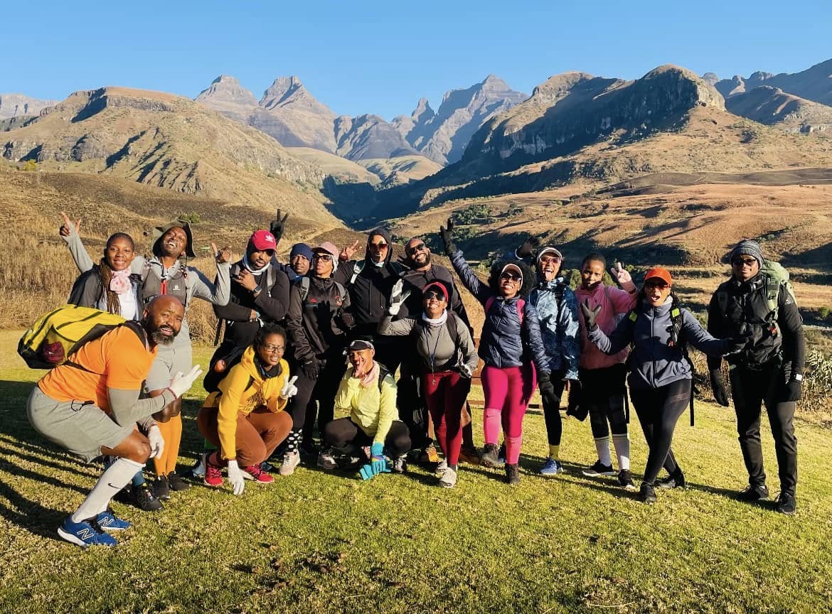Group photo at the Drakensberg